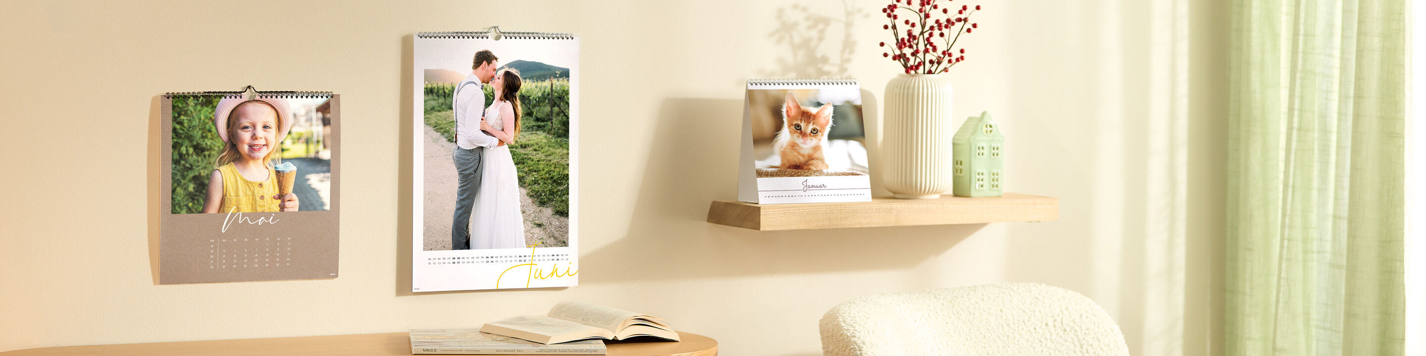 Wunderschöne Kalender mit persönlichen Erinnerungen und einem süßen Kätzchen.